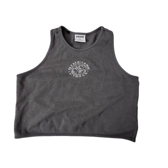 Gymshark Tank Crop Top Womens XS Gray Work Out Gym Training Athleisure Active - Picture 1 of 7